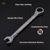Ratcheting Spanners Wrench Set 6 mm - 24 mm Metric Wrench Set 18pc, 72 Teeth Combination Wrenches Set Chrome Vanadium Steel with a Roll Up Storage Bag