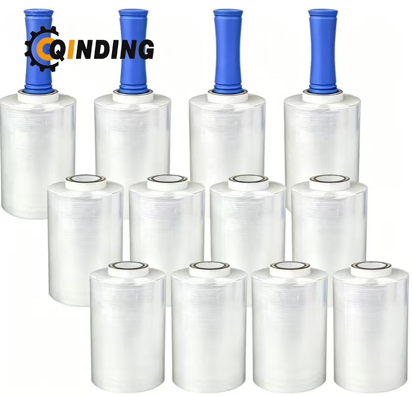 Plastic Shrink Wrap Roll for Moving, 5" x 1200' -12 Rolls Heavy Duty, With Handles, Saran Wrap For Moving, Shipping, Packing, Pallet & Furniture Protection