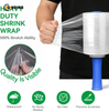 Plastic Shrink Wrap Roll for Moving, 5" x 1200' -12 Rolls Heavy Duty, With Handles, Saran Wrap For Moving, Shipping, Packing, Pallet & Furniture Protection