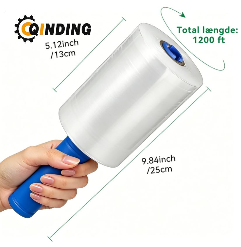 Plastic Shrink Wrap Roll for Moving, 5" x 1200' -12 Rolls Heavy Duty, With Handles, Saran Wrap For Moving, Shipping, Packing, Pallet & Furniture Protection