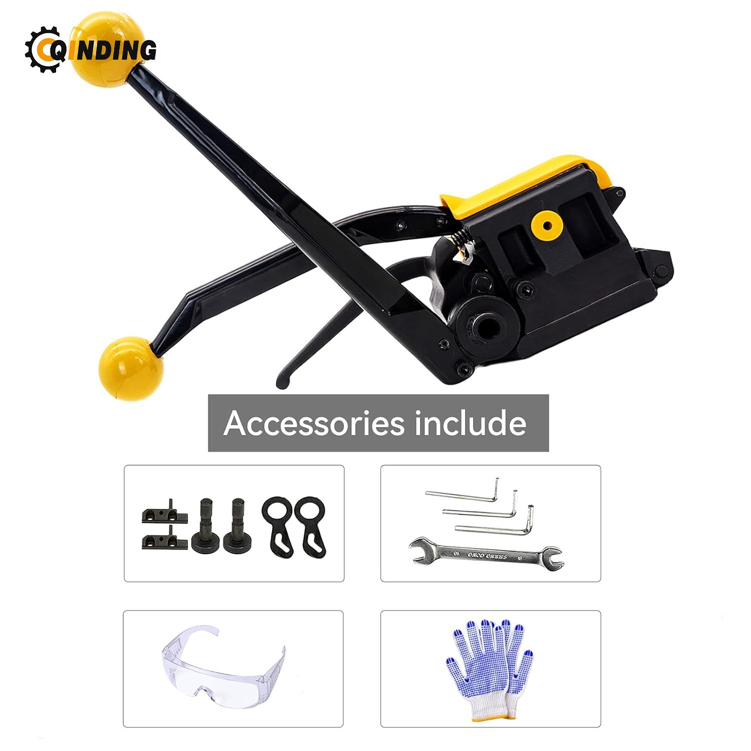 Steel Strapping Tool A333 Stainless Manual Belt Packaging Banding Machine Metal Free Buckle Packing for Width 1/2" 5/8" 3/4" Sealless Combination Tools