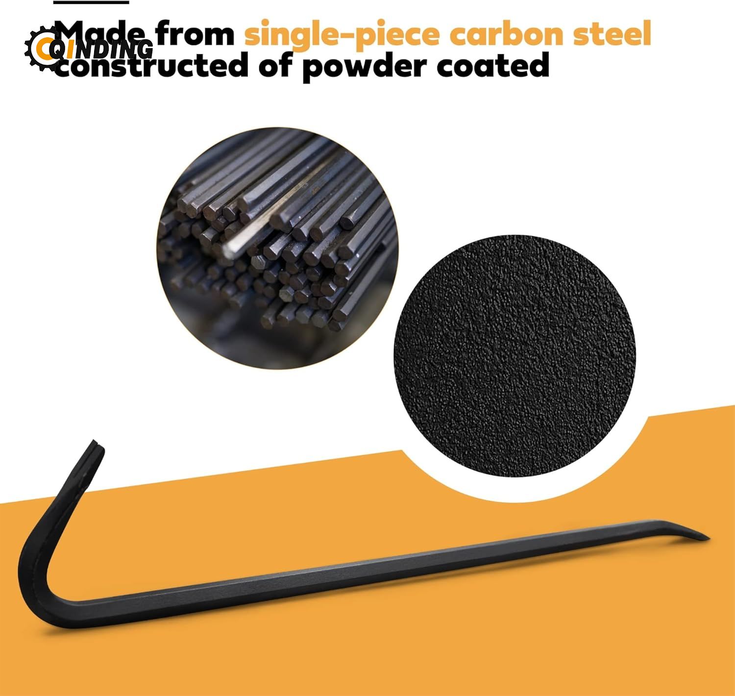 18-inch Heavy Pry Bar Forged Carbon Steel Pry Bar with Inclined Chisel Head Suitable for Pryingliftingremoving Nails