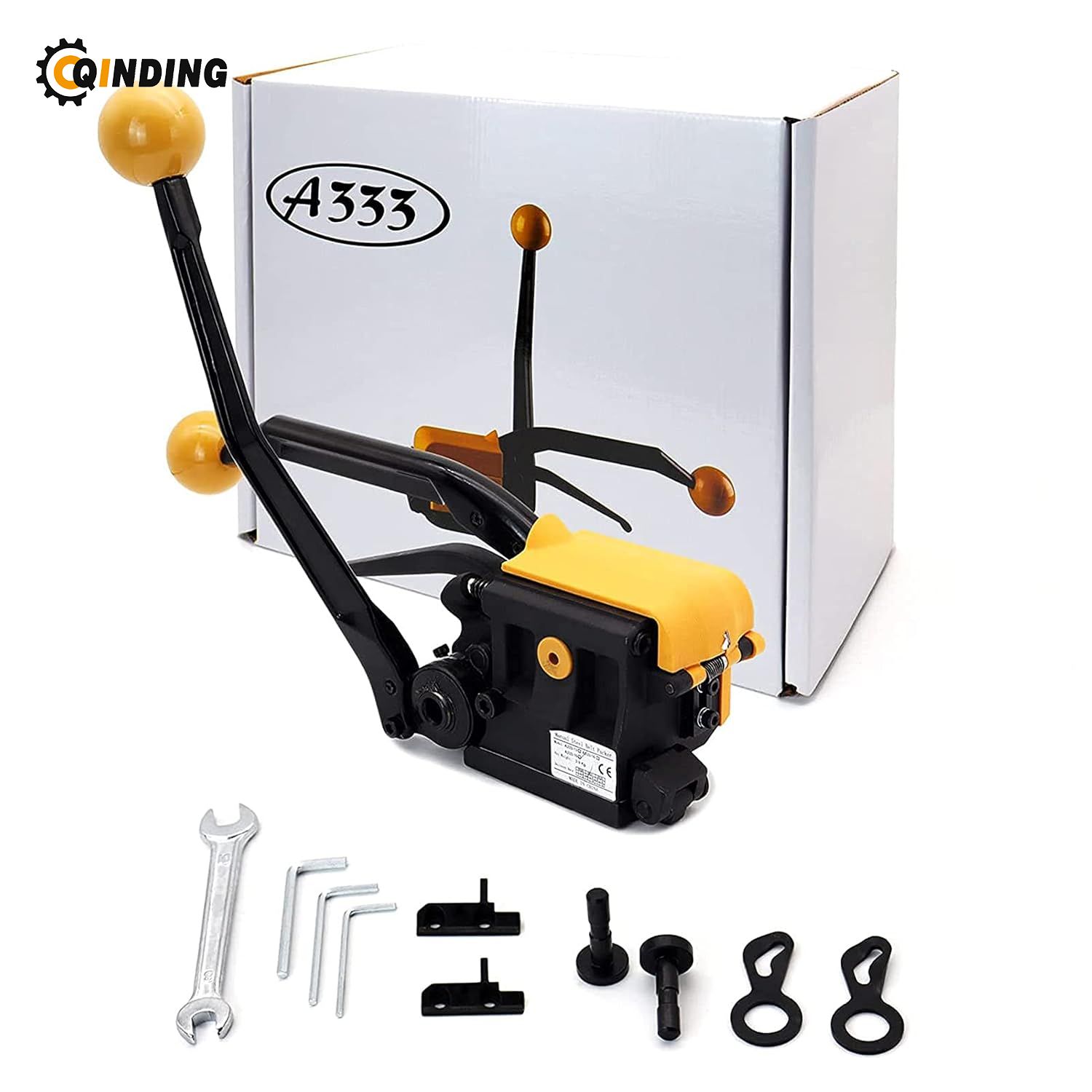 Steel Strapping Tool A333 Stainless Manual Belt Packaging Banding Machine Metal Free Buckle Packing for Width 1/2" 5/8" 3/4" Sealless Combination Tools